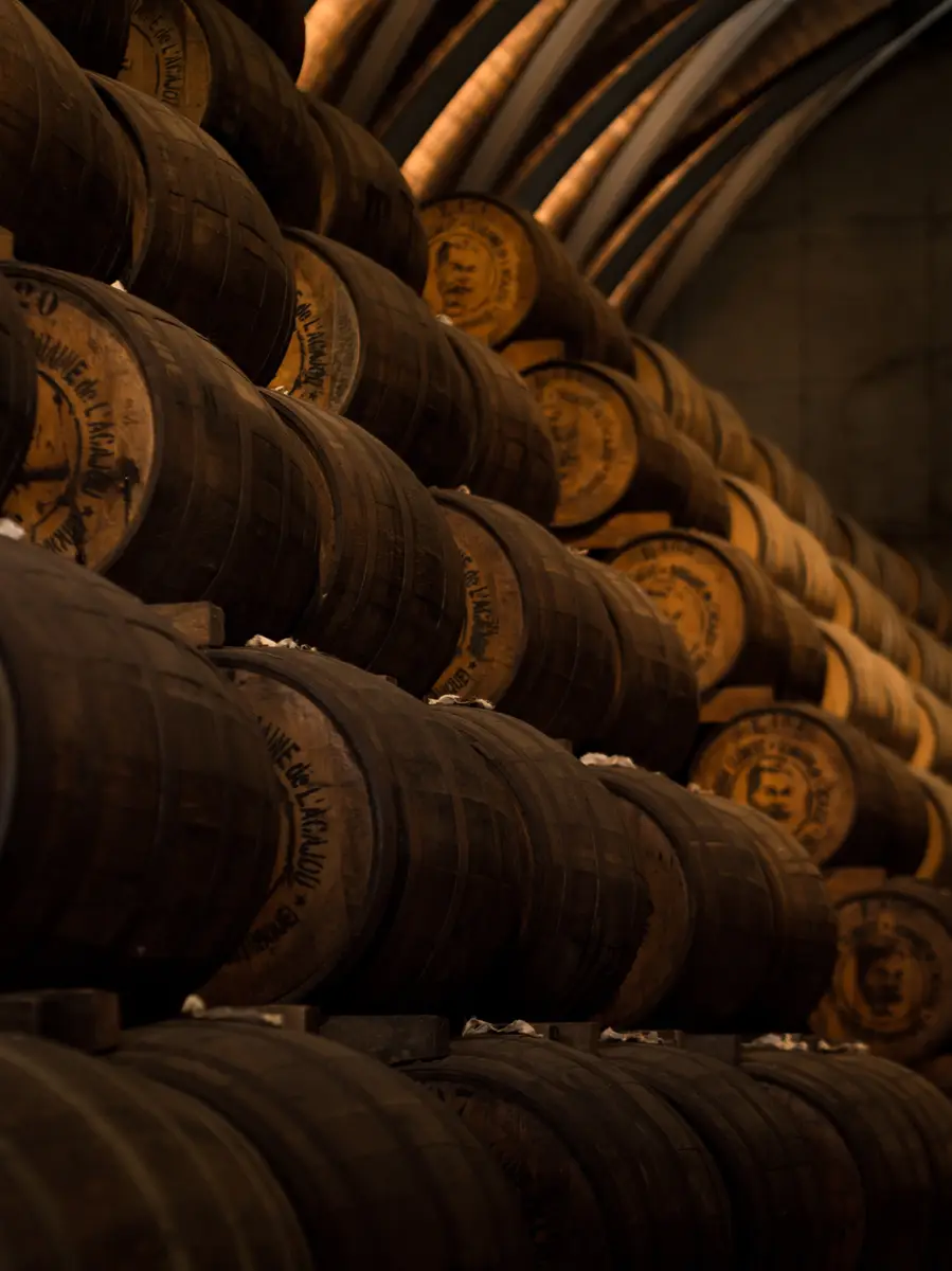 Stacks of barrels of Rum. 