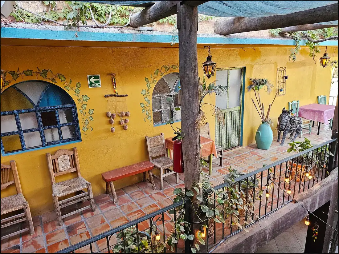 Balcony connecting rooms at Cabo Inn Hotel in Mexico. 